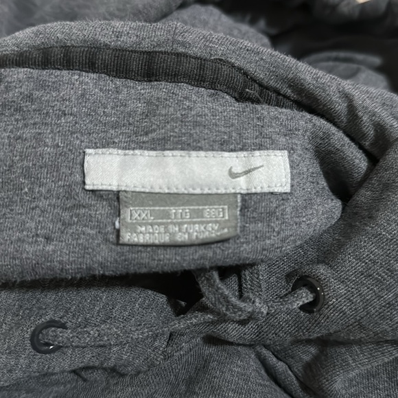 Vintage Y2K Nike Gray Label Hoodie Charcoal Gray Kangaroo Pocket Stained-XXL - Picture 8 of 11